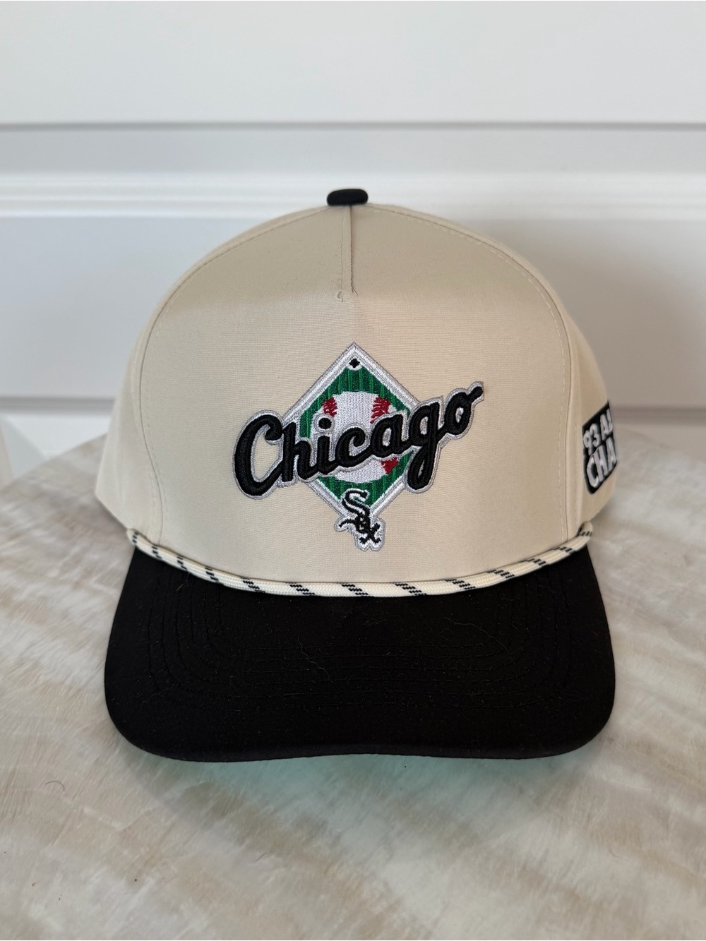 Chicago White Sox Baseball Two-Tone Rope Cap - Beige and Black